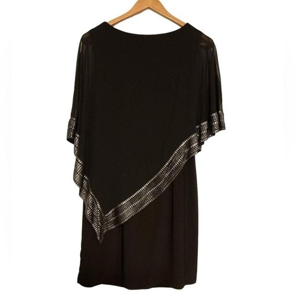 Ignite evening Foil Trim Asymmetrical Popover Dress size 12 - Picture 5 of 6